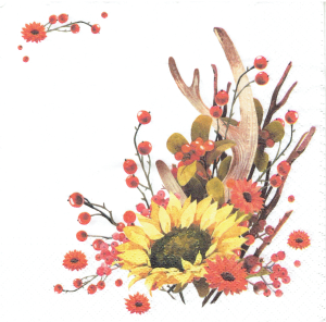 Serwetka decoupage 33x33 cm - kwiaty, słonecznik