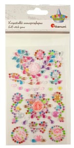 Kryształki samoprzylepne, naklejki mix kolorów i wzorów