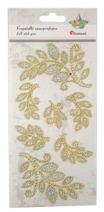 Kryształki samoprzylepne, naklejki - Liście