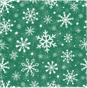 Serwetka decoupage 33x33 cm - śnieżynki, gwiazdki