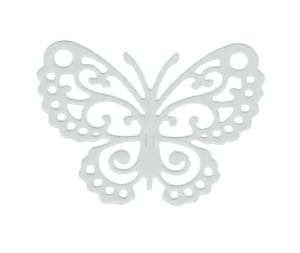 Scrapki papierowe białe perłowe Motyle, motylki - 5 sztuk