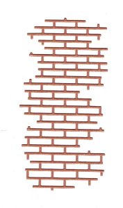 Scrapki papierowe miedziane perłowe  Mur, murek , cegły, tło  - 5 sztuk