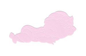 Scrapki papierowe białe perłowe dziecko, bobas, dziewczynka - 5 sztuk