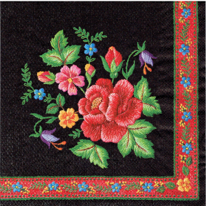 Serwetka decoupage 33x33 cm - folk, ludowa, kwiaty