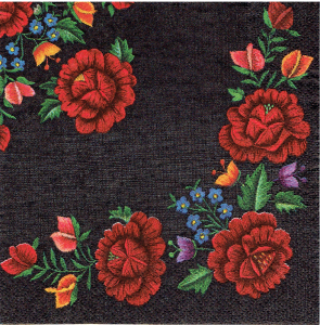 Serwetka decoupage 33x33 cm - folk, ludowa, kwiaty