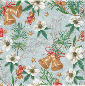 Serwetka decoupage 33x33 cm - dzwonki, kwiaty