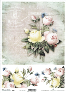 Papier klasyczny soft A4 - kwiaty, róże, napisy