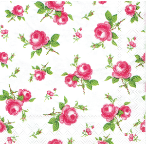 Serwetka decoupage mała 25x25cm - kwiaty, czerwone róże