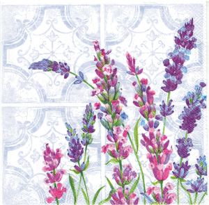 Serwetka decoupage 33x33 cm - lawenda, kwiaty, wzorki