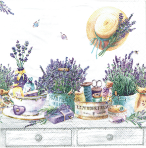 Serwetka decoupage 33x33 cm - lawenda, kwiaty
