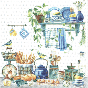 Serwetka decoupage 33x33 cm - kuchnia, talerze