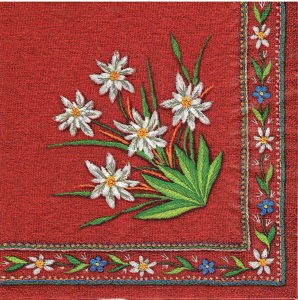 Serwetka decoupage 33x33 cm - folk, ludowa, kwiaty, szarotka