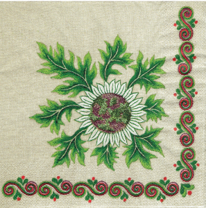 Serwetka decoupage 33x33 cm - folk, ludowa, kwiaty, dziewięćsił