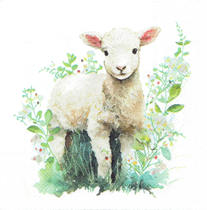 Serwetka decoupage 33x33 cm - Wielkanoc, baranek