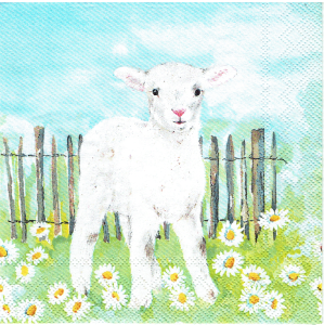 Serwetka decoupage mała 25x25cm - owca, owieczka