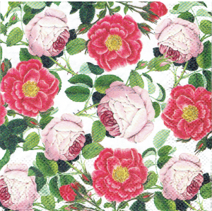 Serwetka decoupage mała 25x25cm - kwiaty, róże, róża