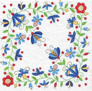 Serwetka decoupage 33x33 cm - folklor, ludowa, kwiaty