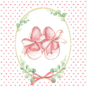 Serwetka decoupage 33x33 cm - Chrzest, buciki