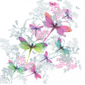 Serwetka decoupage 33x33 cm - ważki, ważka