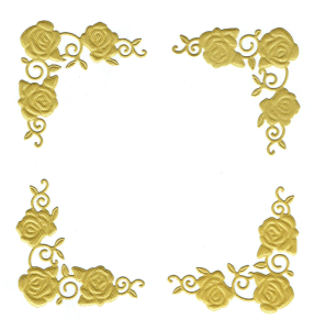 Scrapki papierowe złote perłowe Narożniki róże - 4 sztuki