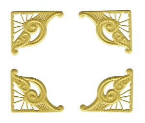 Scrapki papierowe złote perłowe Narożniki ozdobne - 4 sztuki 