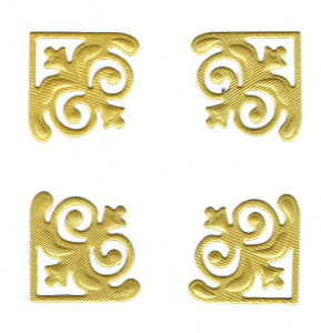 Scrapki papierowe złote perłowe Narożniki ozdobne - 4 sztuki 