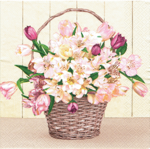 Serwetka decoupage 33x33 cm - kwiaty, tulipany, frezje