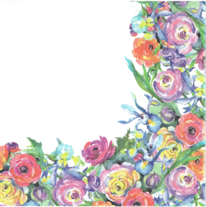 Serwetka decoupage 33x33 cm - kwiaty, kwiatki