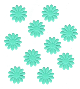 Scrapki papierowe Kwiaty kwiatki turkusowe - 10 sztuk