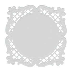 Scrapki papierowe białe perłowe ramki, ramka - 5 sztuk