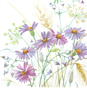 Serwetka decoupage mała 25x25cm - kwiaty polne