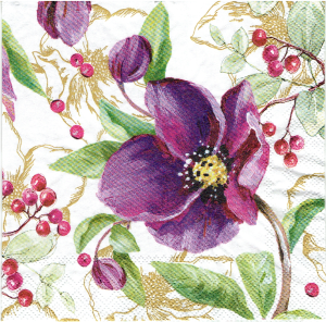 Serwetka decoupage mała 25x25cm - kwiaty, róże, róża