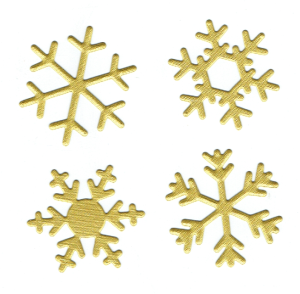 Scrapki papierowe złote perłowe śnieżynki, gwiazdki - 4 sztuki