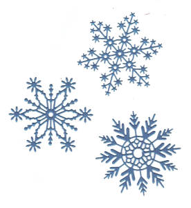 Scrapki papierowe szafirowe perłowe śnieżynki, gwiazdki - 3 sztuki