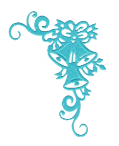 Scrapki papierowe turkusowe perłowe dzwonki - 5 sztuk