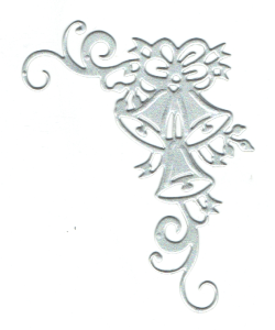 Scrapki papierowe srebrne perłowe dzwonki - 5 sztuk