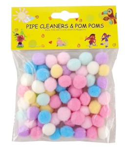 Pompony kolorowe pastelowe 15mm - 60szt
