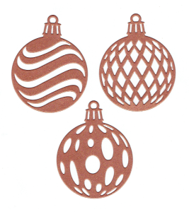 Scrapki papierowe miedziane perłowe bombki - 3 sztuki
