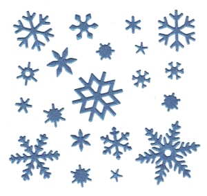 Scrapki papierowe szafirowe perłowe śnieżynki, gwiazdki - 1 zestaw