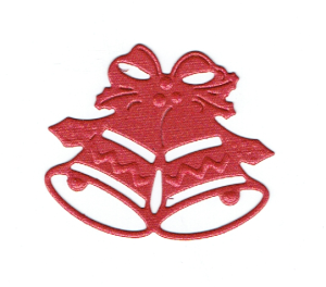 Scrapki papierowe czerwone perłowe Dzwonki - 5 sztuk