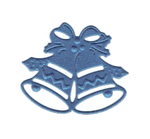 Scrapki papierowe szafirowe perłowe Dzwonki - 5 sztuk