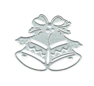 Scrapki papierowe srebrne perłowe Dzwonki - 5 sztuk