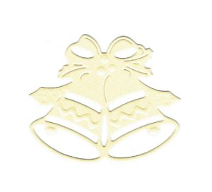 Scrapki papierowe brzoskwiniowe perłowe Dzwonki - 5 sztuk