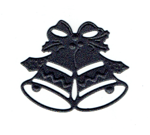 Scrapki papierowe czarne perłowe Dzwonki - 5 sztuk