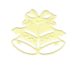 Scrapki papierowe żółte perłowe Dzwonki - 5 sztuk