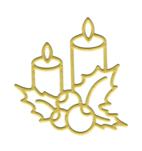 Scrapki papierowe złote perłowe świece - 5 sztuk
