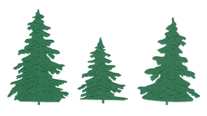 Scrapki papierowe choinki ciemnozielone - 15 sztuk