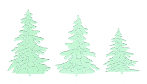 Scrapki papierowe miętowe perłowe choinki - 1 zestaw