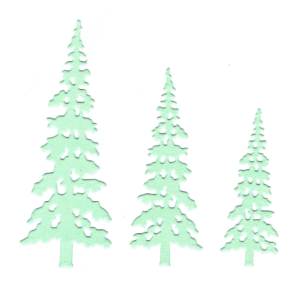 Scrapki papierowe miętowe perłowe choinki - 1 zestaw