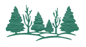 Scrapki papierowe zielone perłowe choinki i drzewa - 5 sztuk